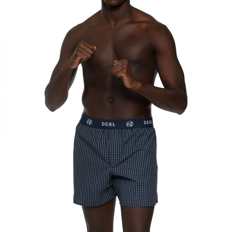 Boxerman_Herrenunterwäsche_D.E.A.L International_Boxershorts_Logobund_Blau kariert