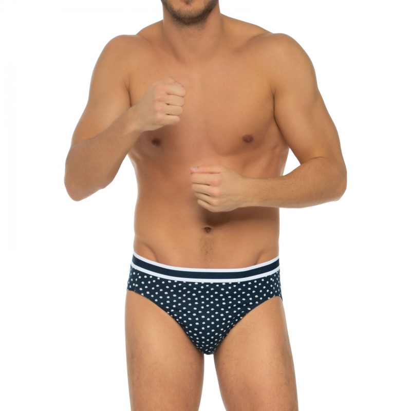 Boxerman_Herrenunterwäsche_Mey_Slips_Dunkelblau_Punkte