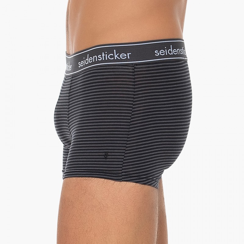 Boxerman_Herrenunterwäsche_Boxershorts_Seidensticker_3-er Set_Trunks_Grau Blau Gestreift