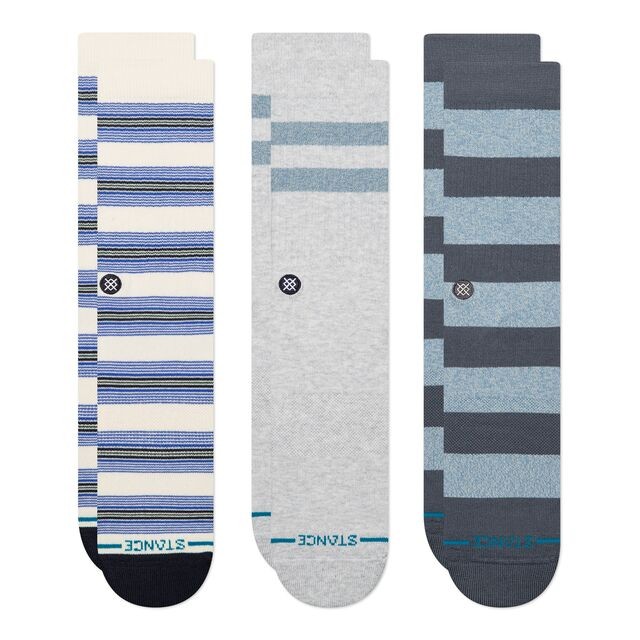 Boxerman_Herrensocken_Stance_3-er Set_Socken_Sako Crew_Weiß_Blau_Grau