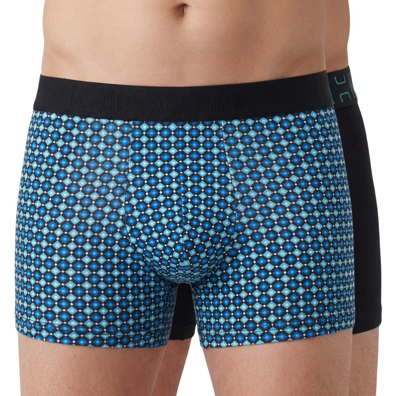 HOM 2-er Set Boxer Briefs Schwarz mit All-Over Print günstig online kaufen