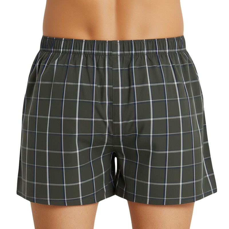 Hanro_Boxershorts_Dunkelgrün_kariert