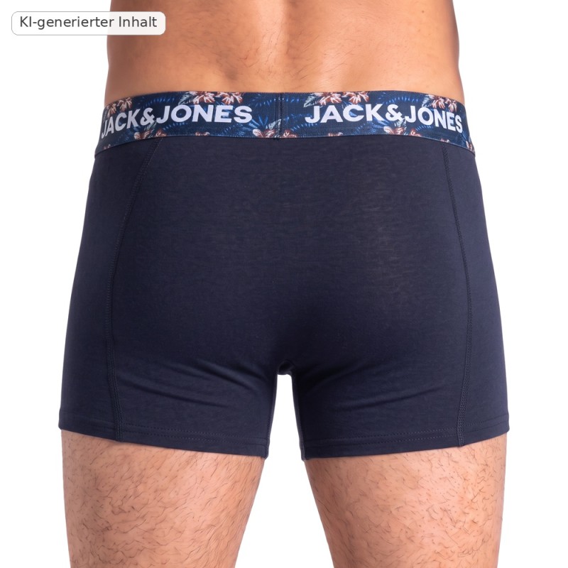 Jack & Jones 3-er Set Trunks Dunkelblau verschiedene Muster