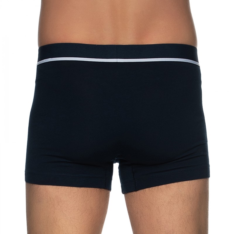 Boxerman_Herrenunterwäsche_Boxershorts_Schiesser_3-erSet_Trunks_Schwarz Grau & Dunkelblau