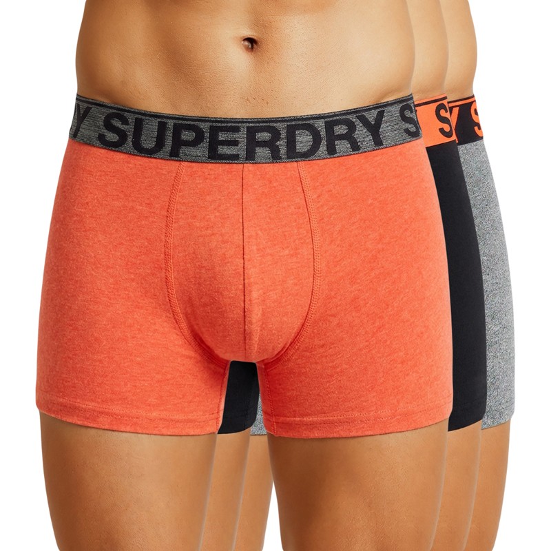 Superdry_3-erSet_Trunks_Schwarz,Orange&Grau