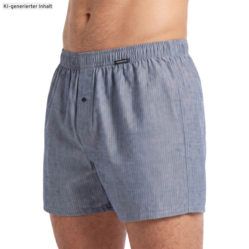 Schiesser_Boxershorts_Grün_Blau_gestreift_Blaugrau