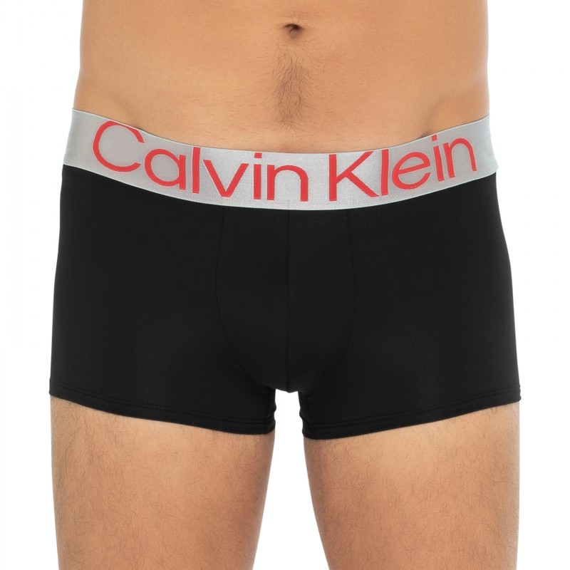 CalvinKlein_3-erSet_Trunks_Schwarz_mitsilbernenWebbund