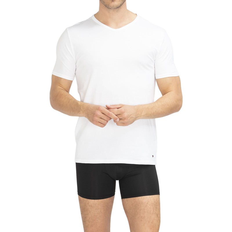 TommyHilfiger_3erSet_VNeck_TShirts_Grau,Weiß,Schwarz