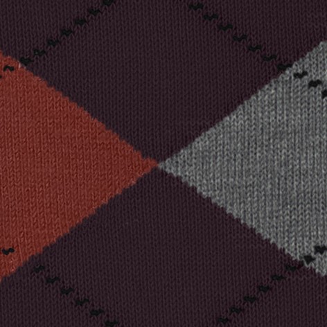Burlington_Socken_Dunkelrot_mitArgyle-Muster