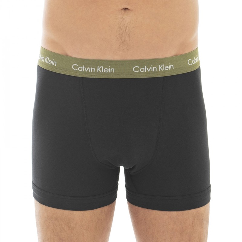 CalvinKlein_3-erSet_Trunks_Schwarz_mitverschiedenfarbigemWebbund
