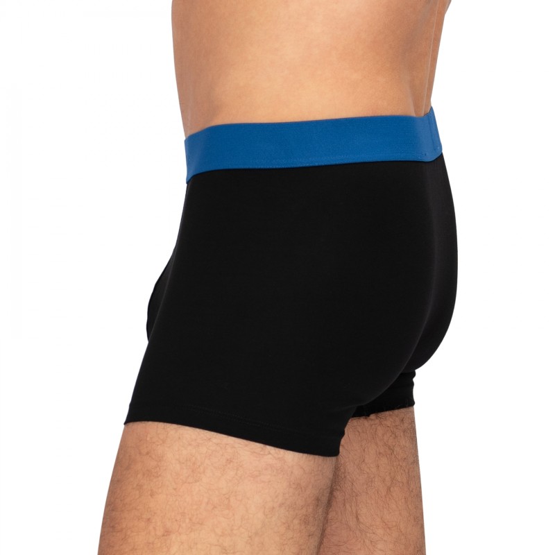 Schiesser_3-erSet_Trunks_Schwarz_mitverschiedenfarbigemWebbund