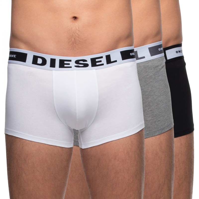 Boxerman_Herrenunterwäsche_Boxershorts_Diesel_3-er Set_Trunks_Schwarz Grau & Weiß