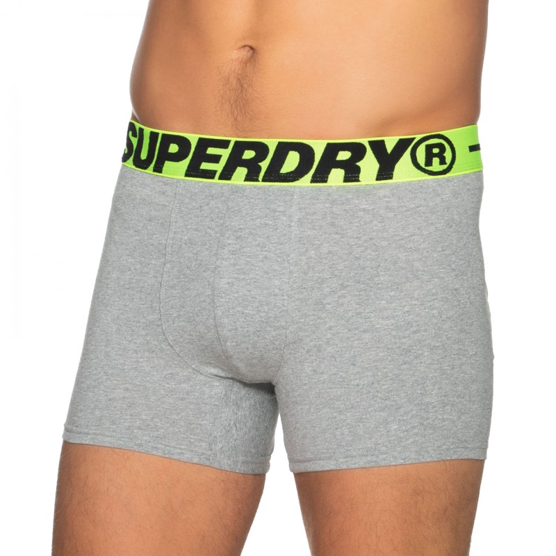 Boxerman_Herrenunterwäsche_Boxershorts_Superdry_2-er Set_Trunks_Grau