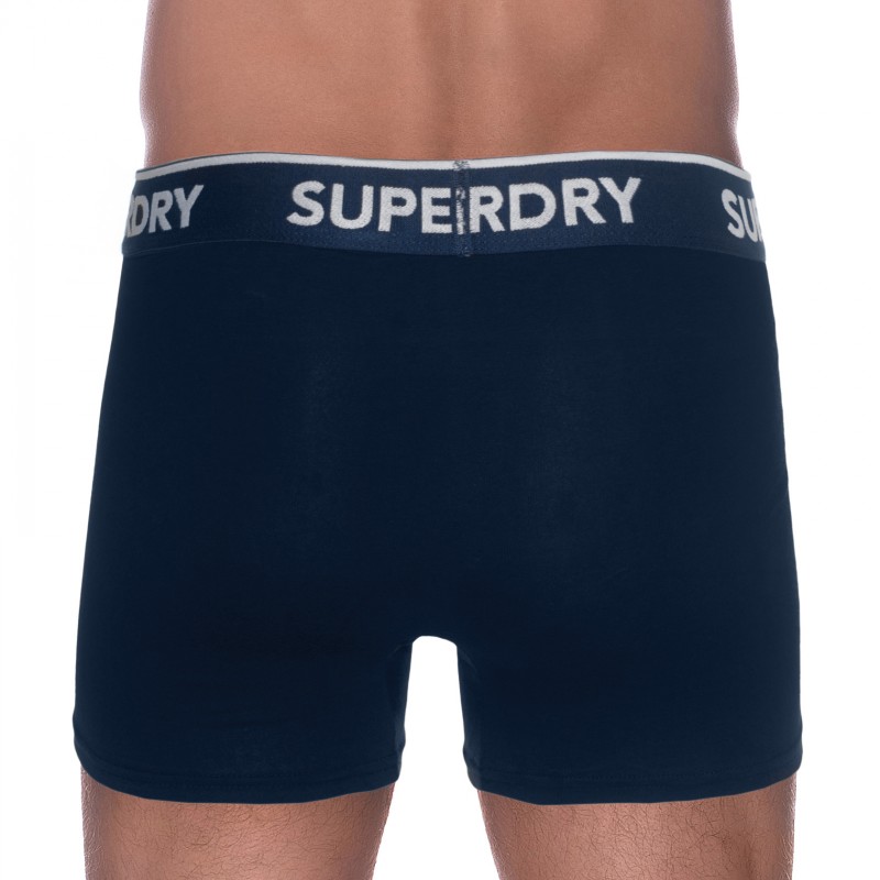 Boxerman_Herrenunterwäsche_Boxershorts_Superdry_2-er Set_Trunks_Blau Grau Schwarz