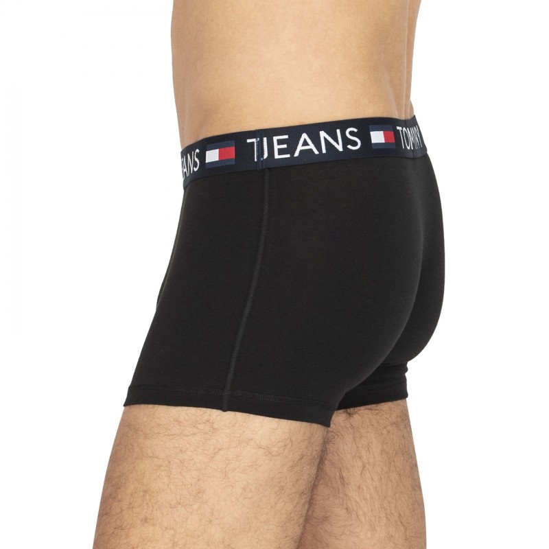 Tommy Jeans 3-er Set Trunks Schwarz mit verschiedenfarbigem Webbund