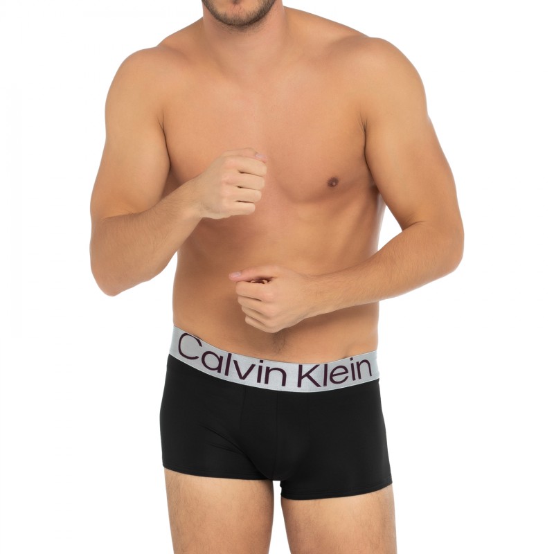 CalvinKlein_3-erSet_Trunks_Schwarz_mitsilbernenWebbund