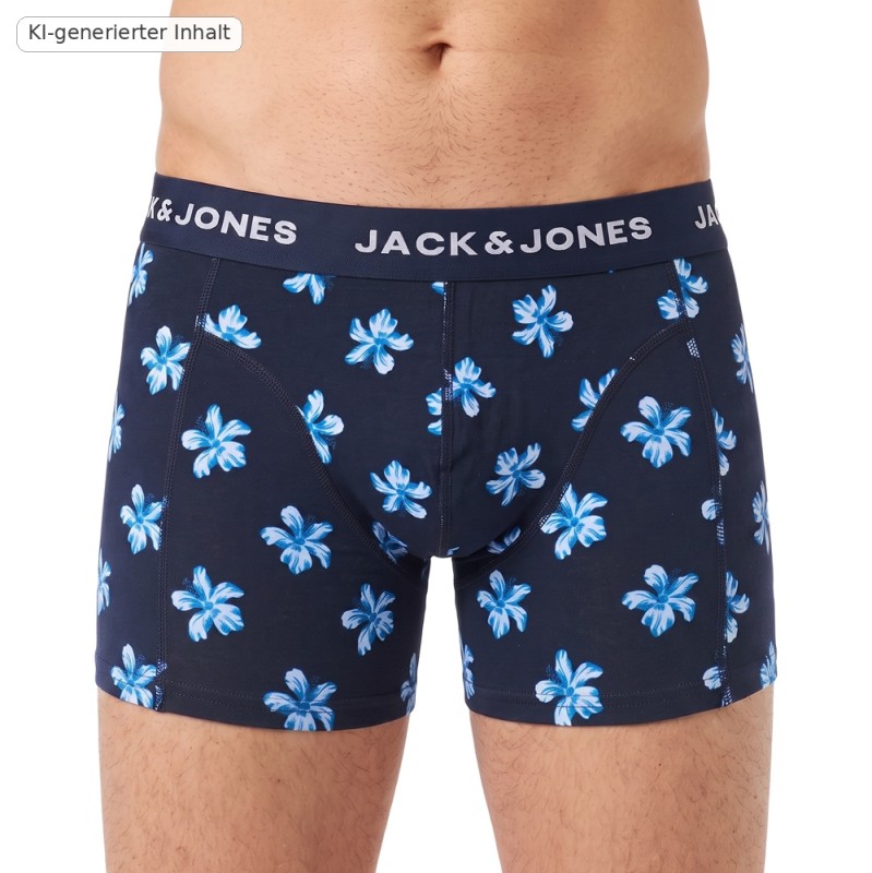 Jack & Jones 3-er Set Trunks Dunkelblau verschiedene Muster