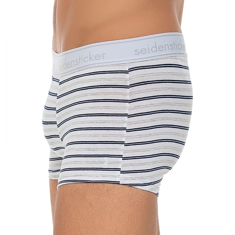 Boxerman_Herrenunterwäsche_Boxershorts_Seidensticker_3-er Set_Trunks_Gestreift Khaki & Gemustert