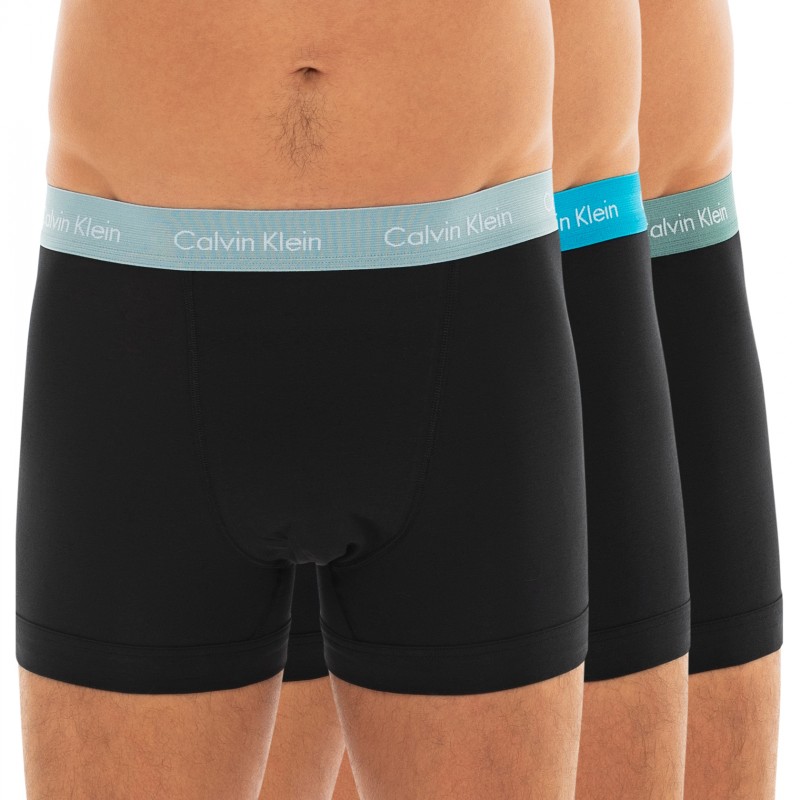 CalvinKlein_3-erSet_Trunks_Schwarz_verschiedenfarbigerWebbund
