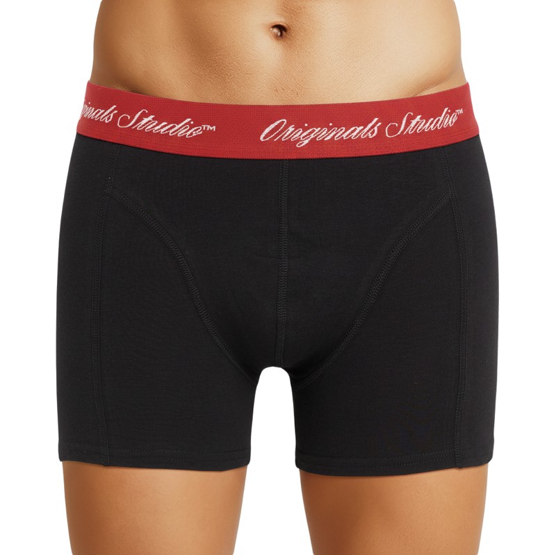 Jack & Jones 3-er Set Trunks Schwarz Dunkelblau Rot