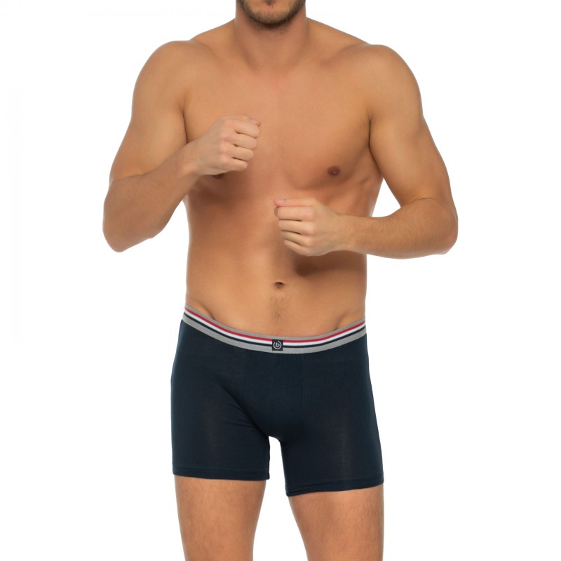 Boxerman_Herrenunterwäsche_Boxershorts_Bugatti_3-erSet_Long Pants_Schwarz Grau
