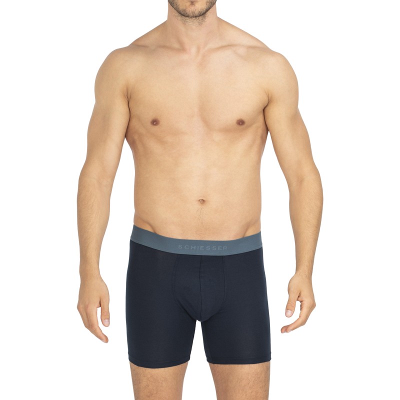 Schiesser_2-erSet_Trunks_Dunkelblau_mitverschiedenfarbigemWebbund