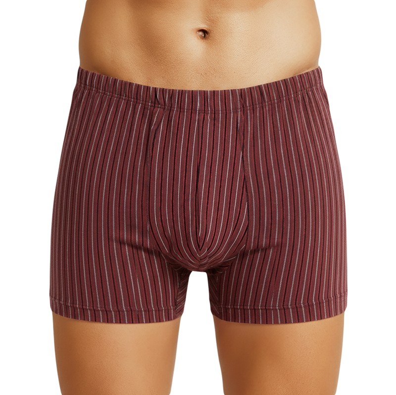 Schiesser_3-erSet_Trunks_Schwarz_und_Schwarz_Weinrot_Gestreift