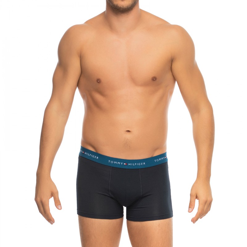 TommyHilfiger_3-erSet_Trunks_Blau&Khaki_mitverschiedenfarbigemWebbund