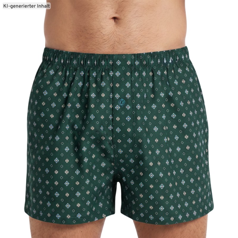 Hanro_Boxershorts_Dunkelgrün_Muster
