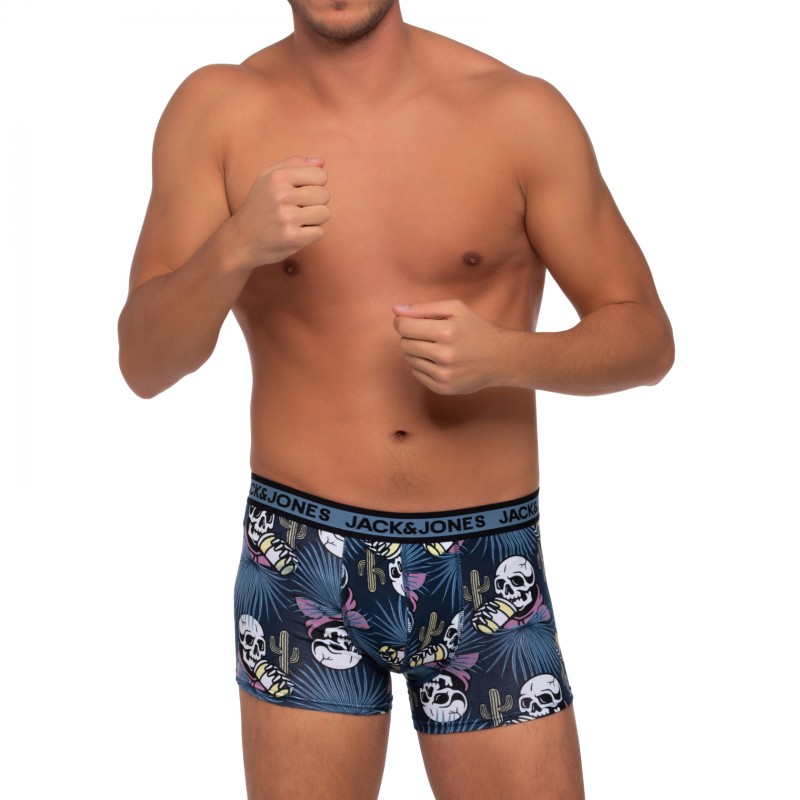 Boxerman_Herrenunterwäsche_Boxershorts_Jack & Jones_Set_Trunks_Schwarz, Blau & Motiv
