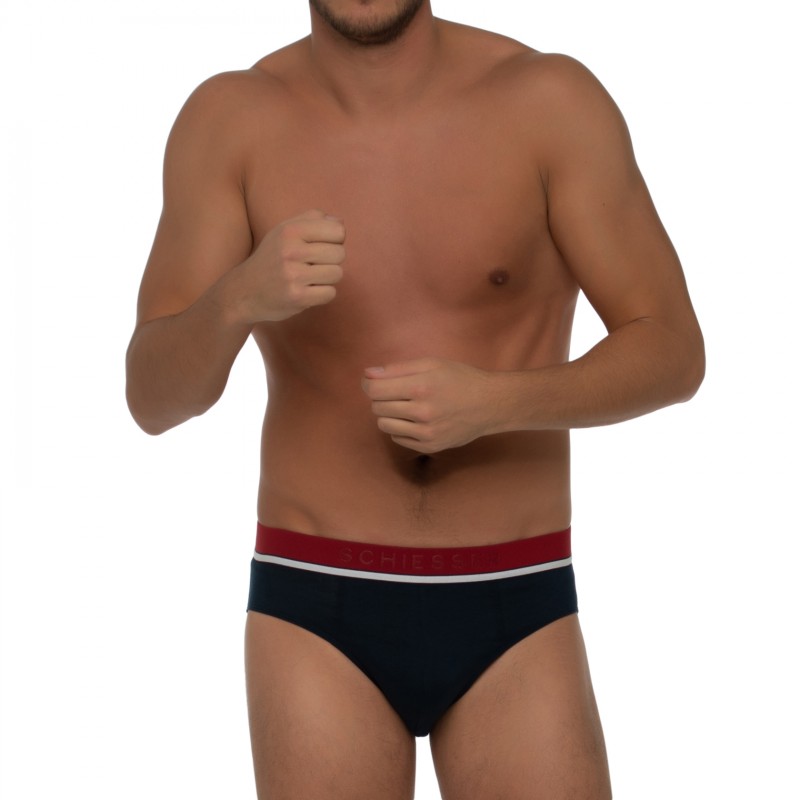 Boxerman_Herrenunterwäsche_Boxershorts_Schiesser_3-er Set_Slips_Dunkelblau