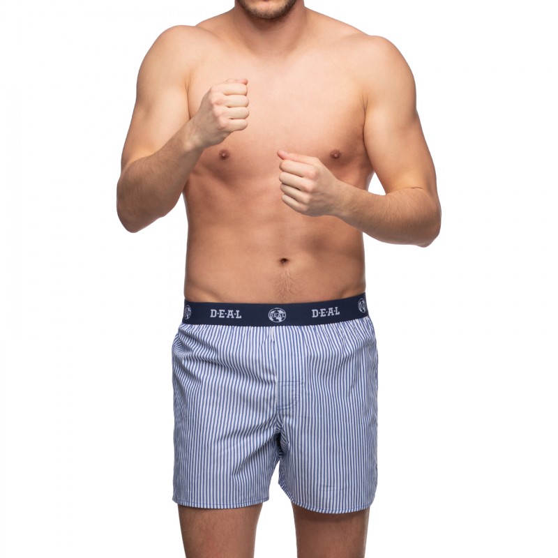 Boxerman_Herrenunterwäsche_D.E.A.LInternational_Boxershorts_Blau_gestreift_Logobund