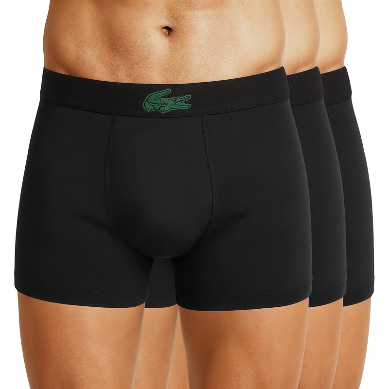 Lacoste 3-er Set Trunks Schwarz mit Krokodil-Logo