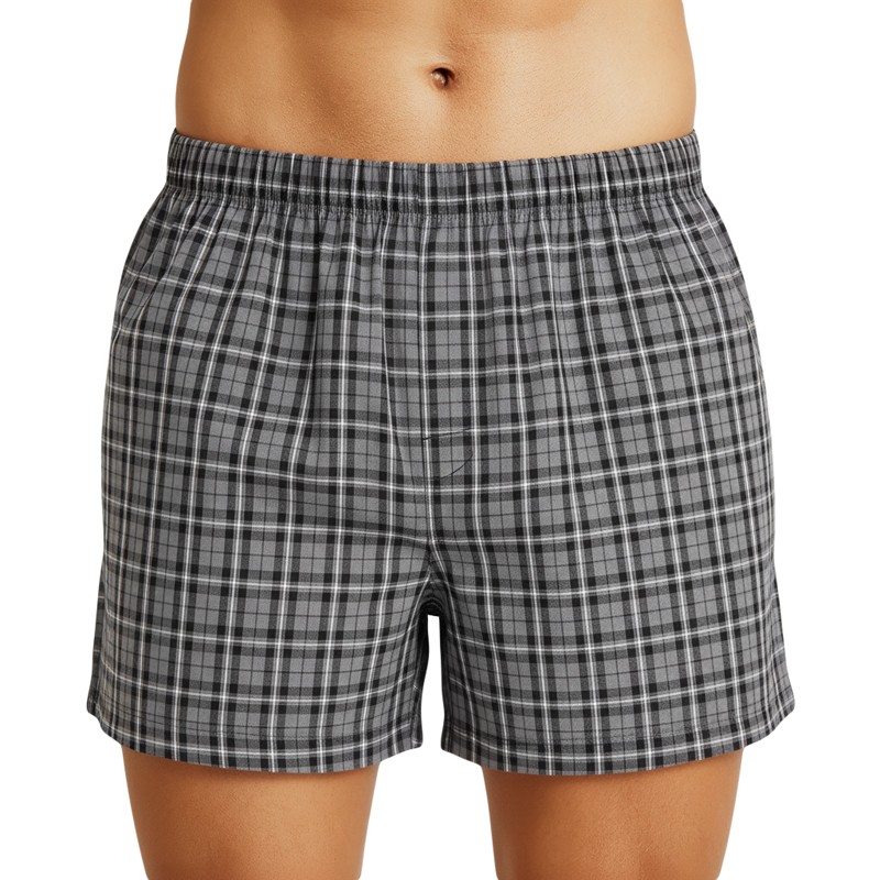 Jack&Jones_3-er_Set_Boxershorts_Schwarz_Weiß&Grau_Kariert