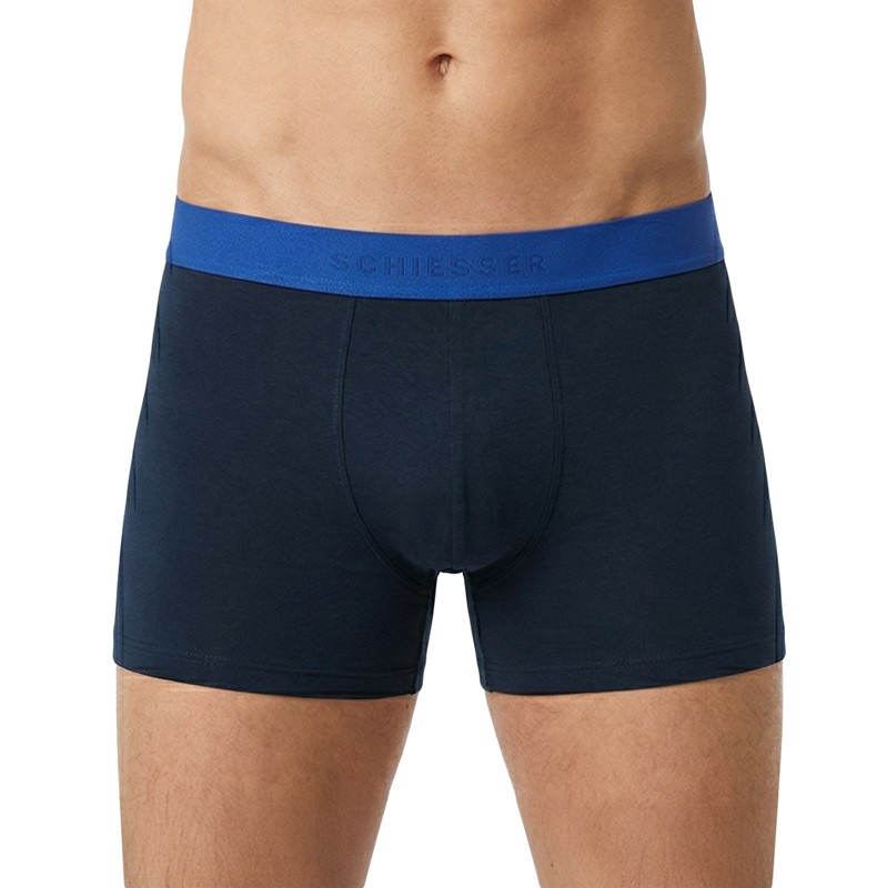 Schiesser_3-er Set_Shorts_Schwarz_mit_mehrfarbigen_Webbund