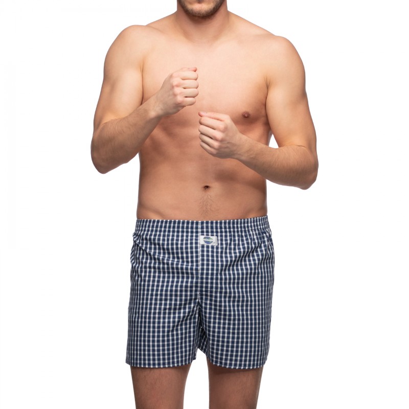 D.E.A.L International Boxershorts Kariert Dunkelblau – 100% Baumwolle, OEKO-TEX Zertifiziert, 1 Stück