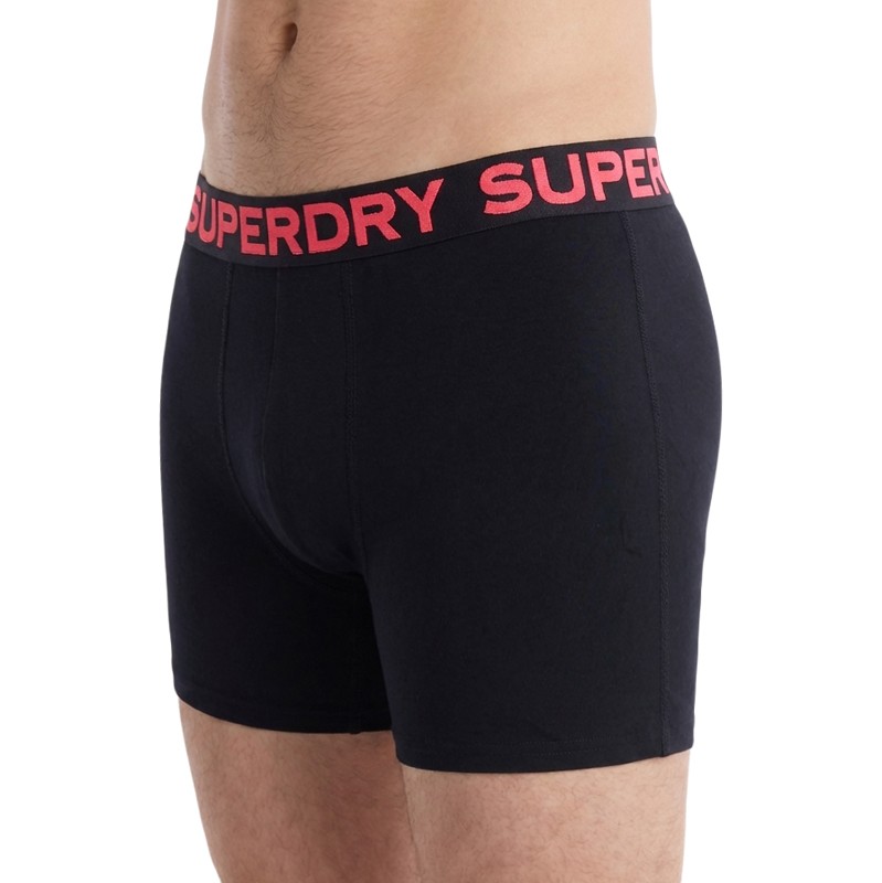 Superdry_3-erSet_Trunks_Schwarz_bunteLogos