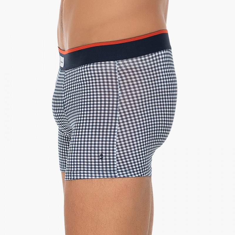 Boxerman_Herrenunterwäsche_Boxershorts_Seidensticker_3-er Set_Trunks_Blau & Kariert