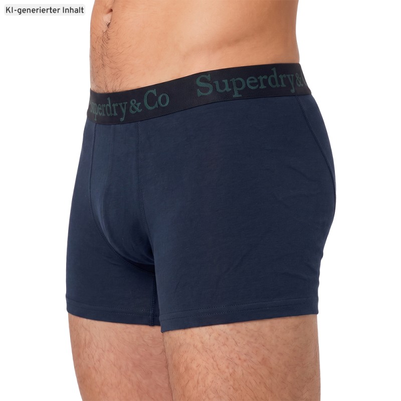 Superdry_3-erSet_Trunks_Dunkelgrün_Dunkelblau_Schwarz