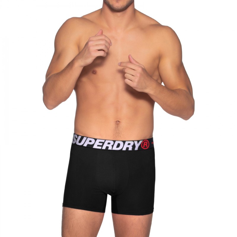 Boxerman_Herrenunterwäsche_Boxershorts_Superdry_2-er Set_Trunks_Orange Schwarz