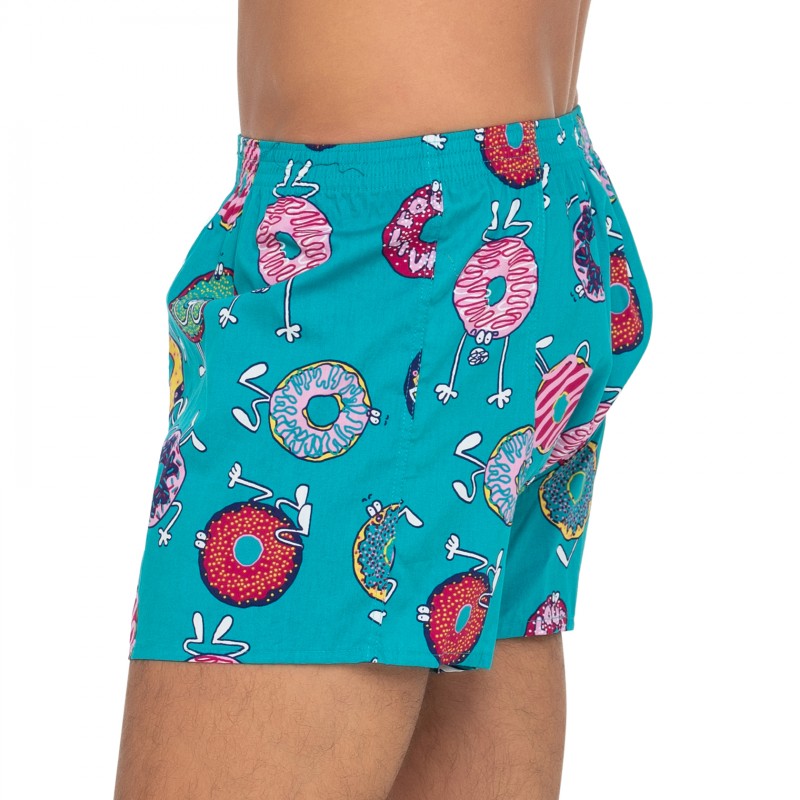 LousyLivin_2-erSet_Boxershorts_Türkis&Lila_mitDonut-Print