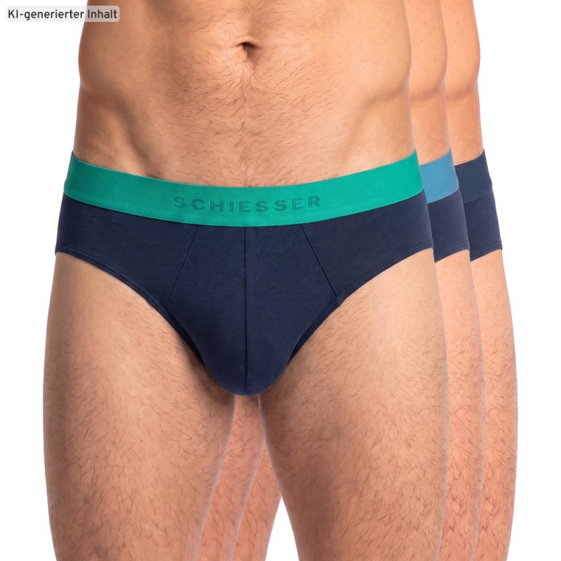 Boxerman_Schiesser_3-erSet_Slips_Dunkelblau_mit_verschiedenfarbigen_Webbund