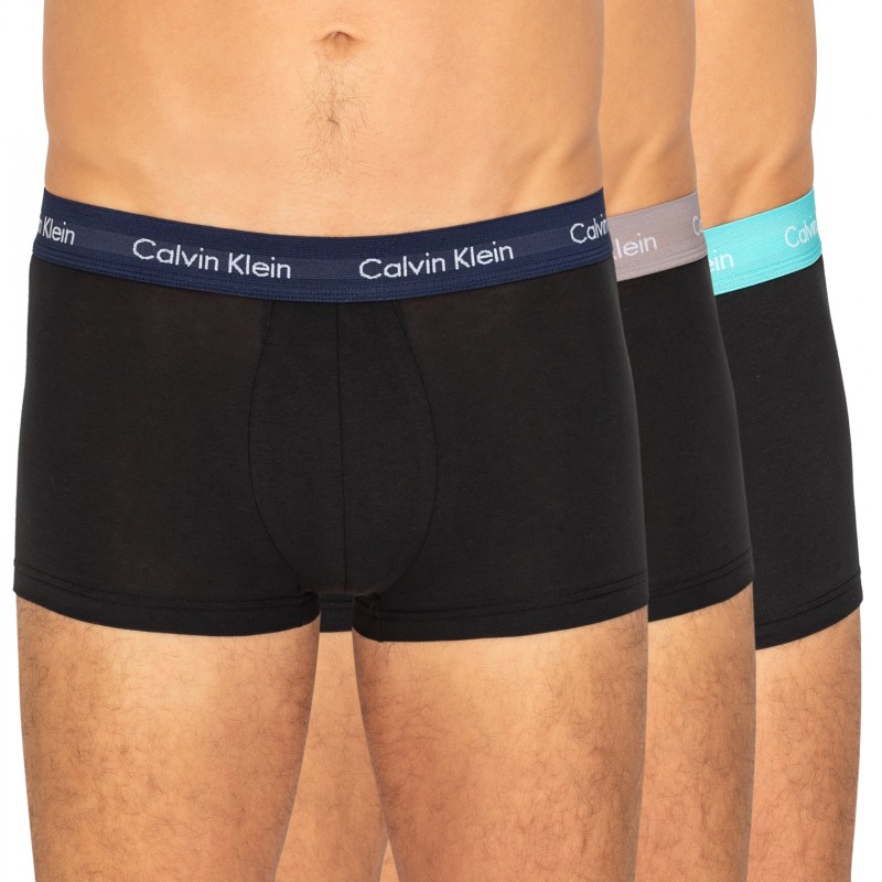 CalvinKlein_3erSet_LowRiseTrunks_Schwarz_mitverschiedenfarbigemWebbund