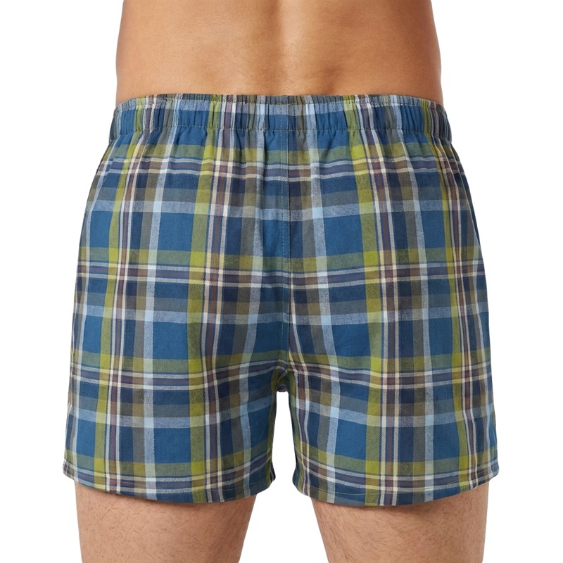 Schiesser_Boxershorts_Blau_kariert_Hellgrau