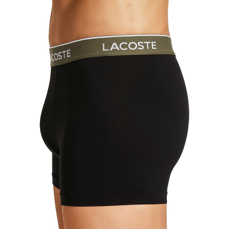 Boxerman_Herrenunterwäsche_Boxershorts_ Lacoste_3-er Set_Trunks_Schwarz_mit_mehrfarbigen_Webbund