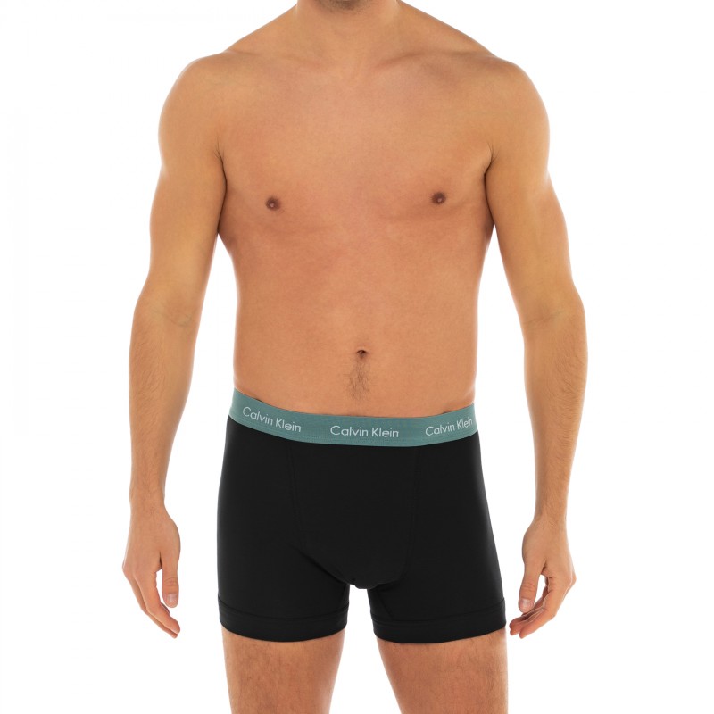CalvinKlein_3-erSet_Trunks_Schwarz_verschiedenfarbigerWebbund