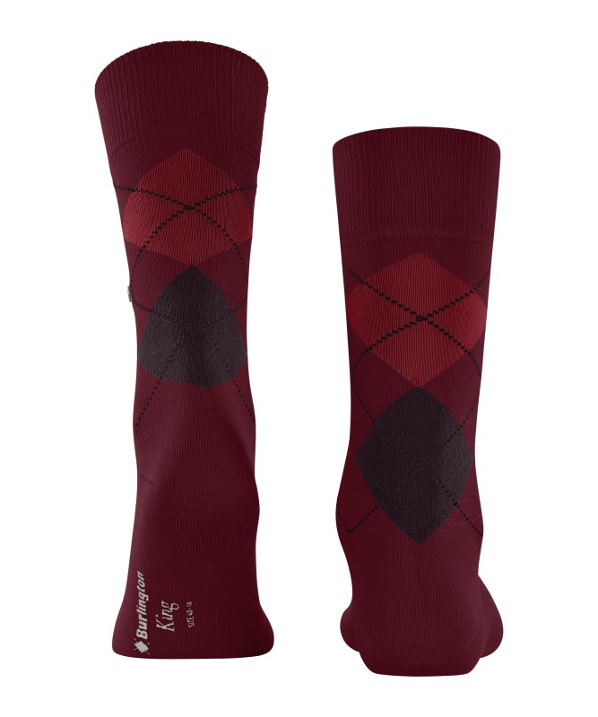 Burlington_Socken_Rot_mitArgyle-Muster