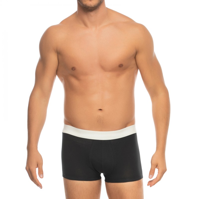 CalvinKlein_3-erSet_LowRise_Trunks_Schwarz_mitverschiedenfarbigemWebbund