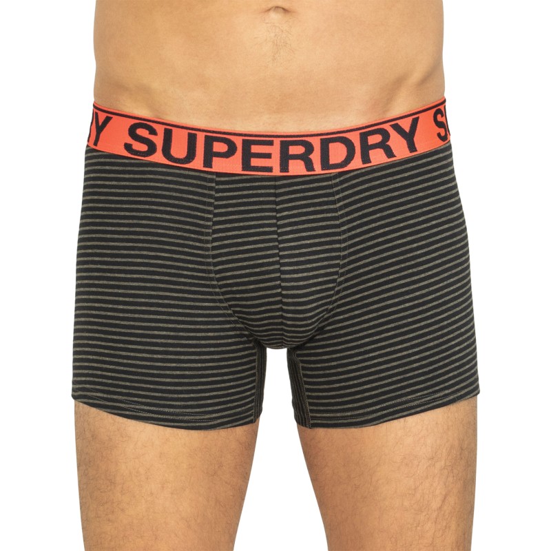 Superdry 3-er Set Boxer Briefs Khaki, Schwarz & Gestreift