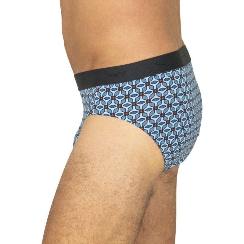 Mey_Slip_Blau_mit_graphischem_Muster